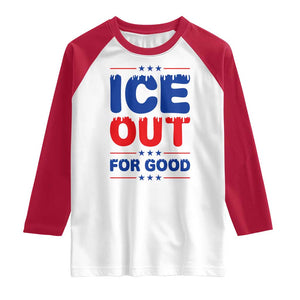 Ice Out For Good Protest Raglan Shirt Justice Against Ice Political Resistance TS02 White Red Print Your Wear