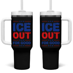 Ice Out For Good Protest Tumbler With Handle Justice Against Ice Political Resistance TS02 One Size: 40 oz Black Print Your Wear