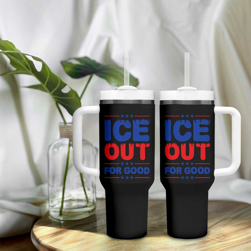 Ice Out For Good Protest Tumbler With Handle Justice Against Ice Political Resistance TS02 Print Your Wear