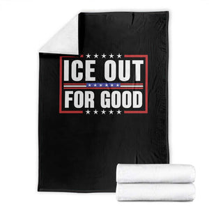 Ice Out For Good Patriotic Protest Throw Blanket Justice Resistance Red White and Blue TS02 Black Print Your Wear