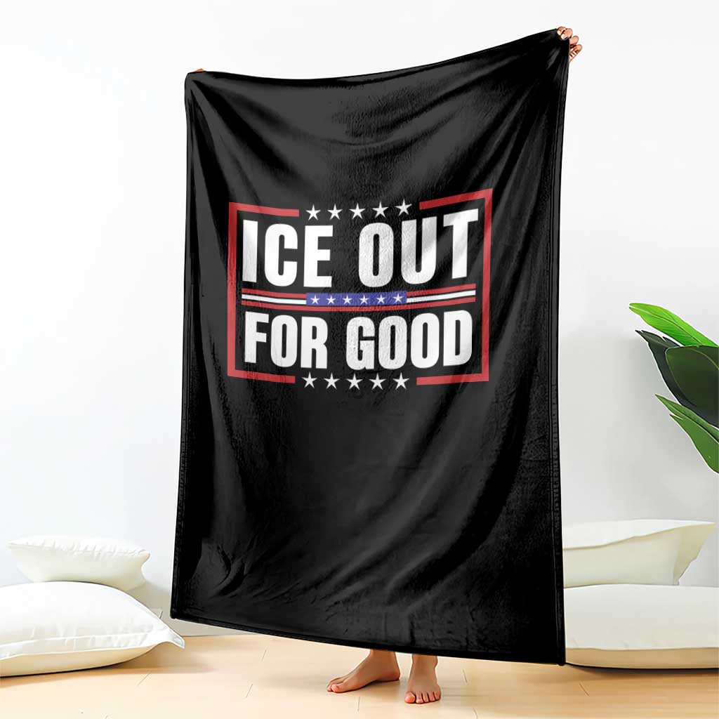 Ice Out For Good Patriotic Protest Throw Blanket Justice Resistance Red White and Blue TS02 Print Your Wear