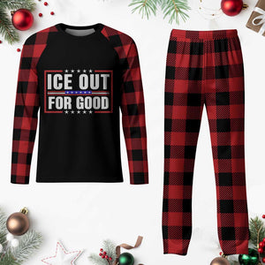 Ice Out For Good Patriotic Protest Plaid Pajama Set Justice Resistance Red White and Blue TS02 Buffalo Plaid Print Your Wear