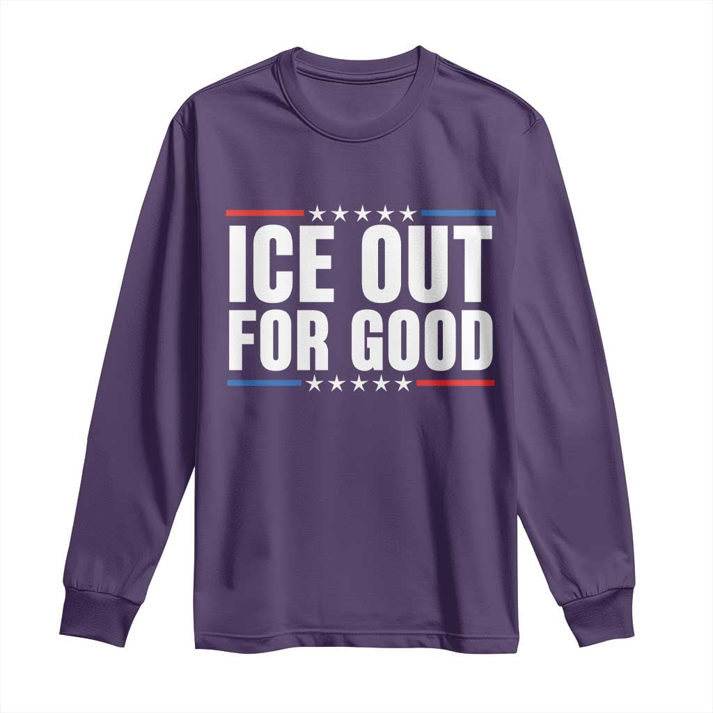 Ice Out For Good Patriotic Protest Long Sleeve Shirt Justice Political Resistance TS02 Purple Print Your Wear