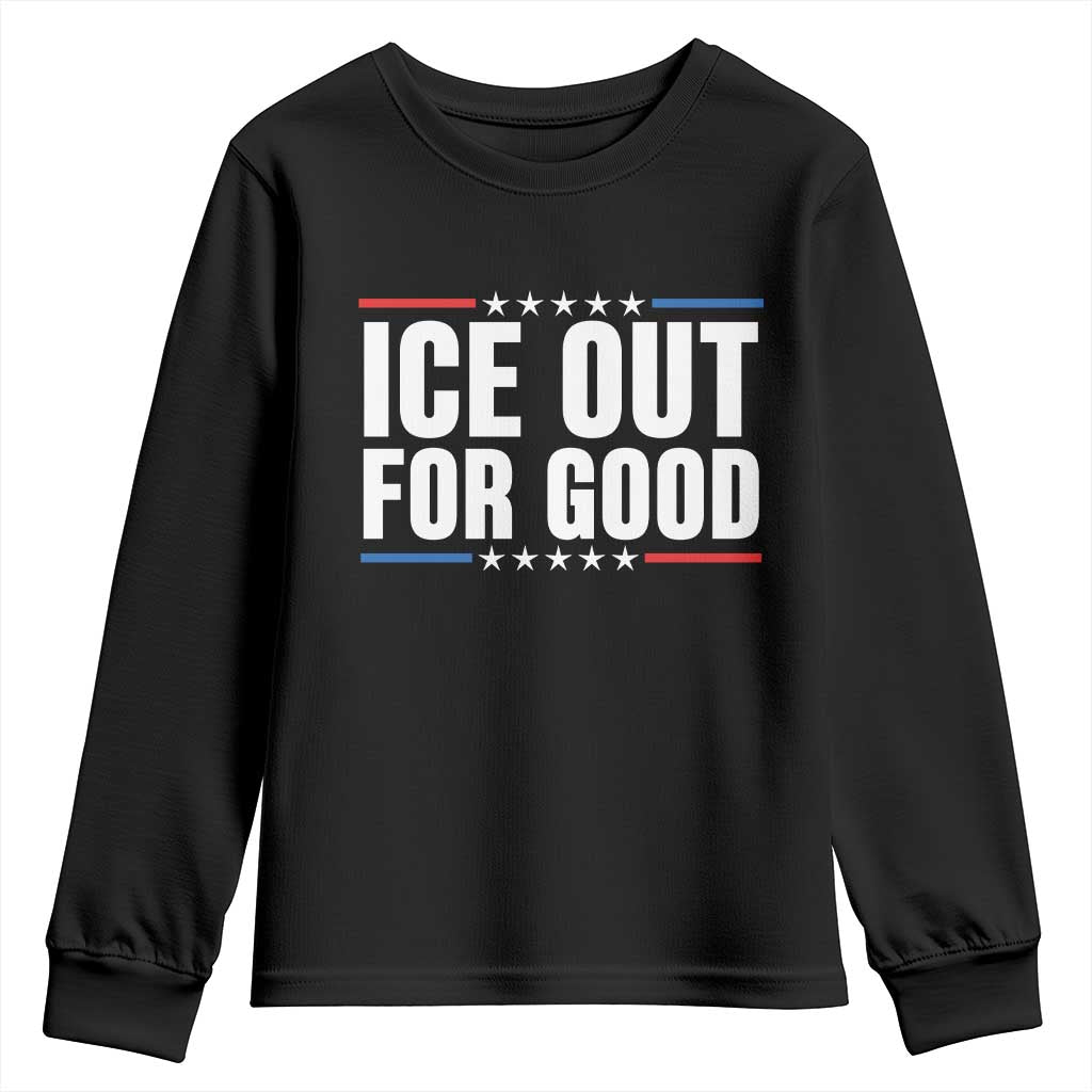 Ice Out For Good Patriotic Protest Youth Sweatshirt Justice Political Resistance TS02 Black Print Your Wear