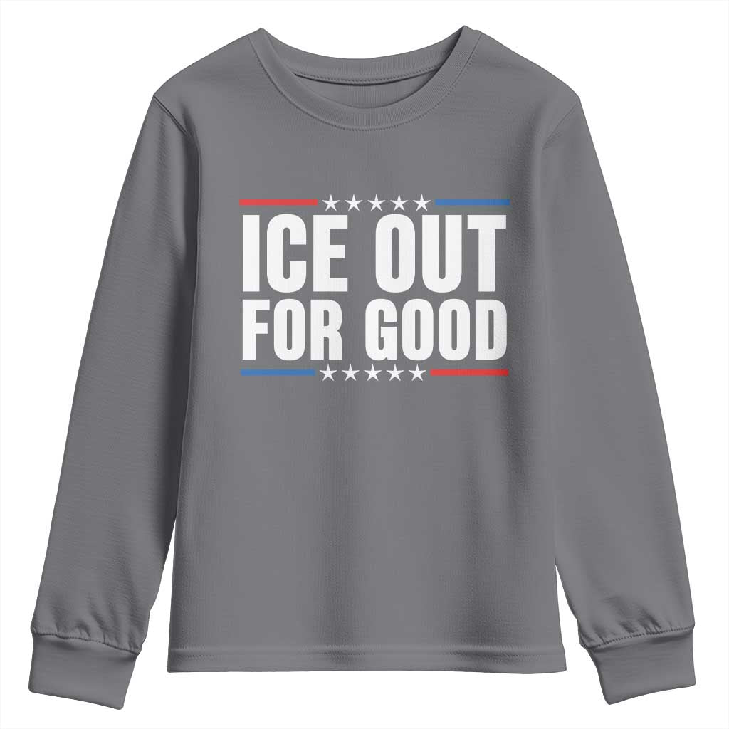 Ice Out For Good Patriotic Protest Youth Sweatshirt Justice Political Resistance TS02 Charcoal Print Your Wear