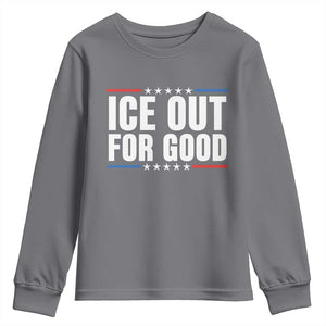Ice Out For Good Patriotic Protest Youth Sweatshirt Justice Political Resistance TS02 Charcoal Print Your Wear