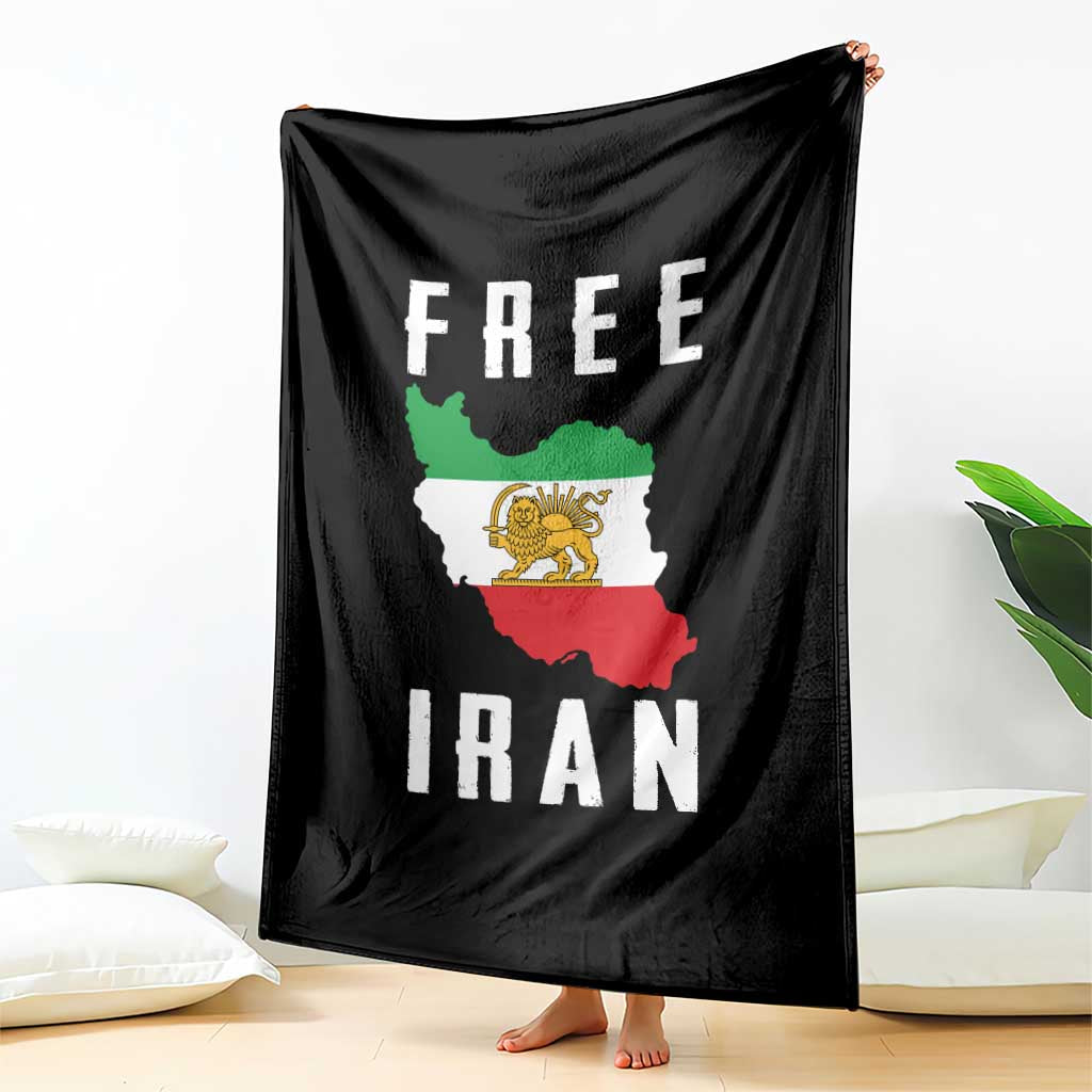 Free Iran Revolution 2026 Throw Blanket Sun and Lion Flag Iranian Freedom Justice TS02 Print Your Wear