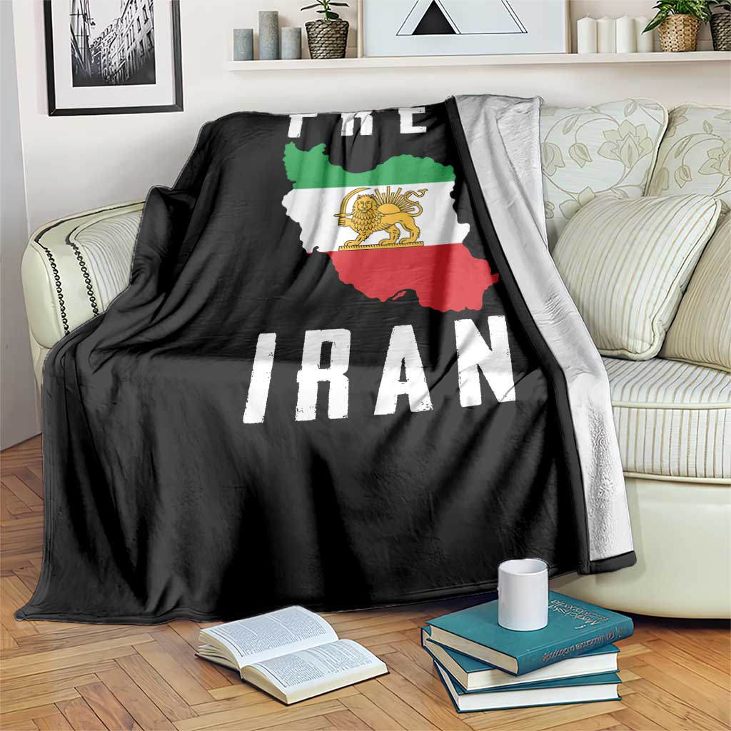 Free Iran Revolution 2026 Throw Blanket Sun and Lion Flag Iranian Freedom Justice TS02 Print Your Wear