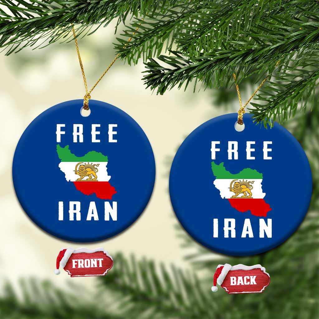 Free Iran Revolution 2026 Ceramic Ornament Sun and Lion Flag Iranian Freedom Justice TS02 1pc Blue Print Your Wear