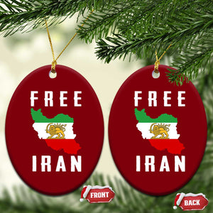 Free Iran Revolution 2026 Ceramic Ornament Sun and Lion Flag Iranian Freedom Justice TS02 Print Your Wear