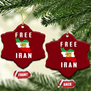 Free Iran Revolution 2026 Ceramic Ornament Sun and Lion Flag Iranian Freedom Justice TS02 Print Your Wear