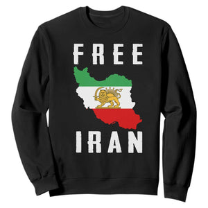 Free Iran Revolution 2026 Sweatshirt Sun and Lion Flag Iranian Freedom Justice TS02 Black Print Your Wear