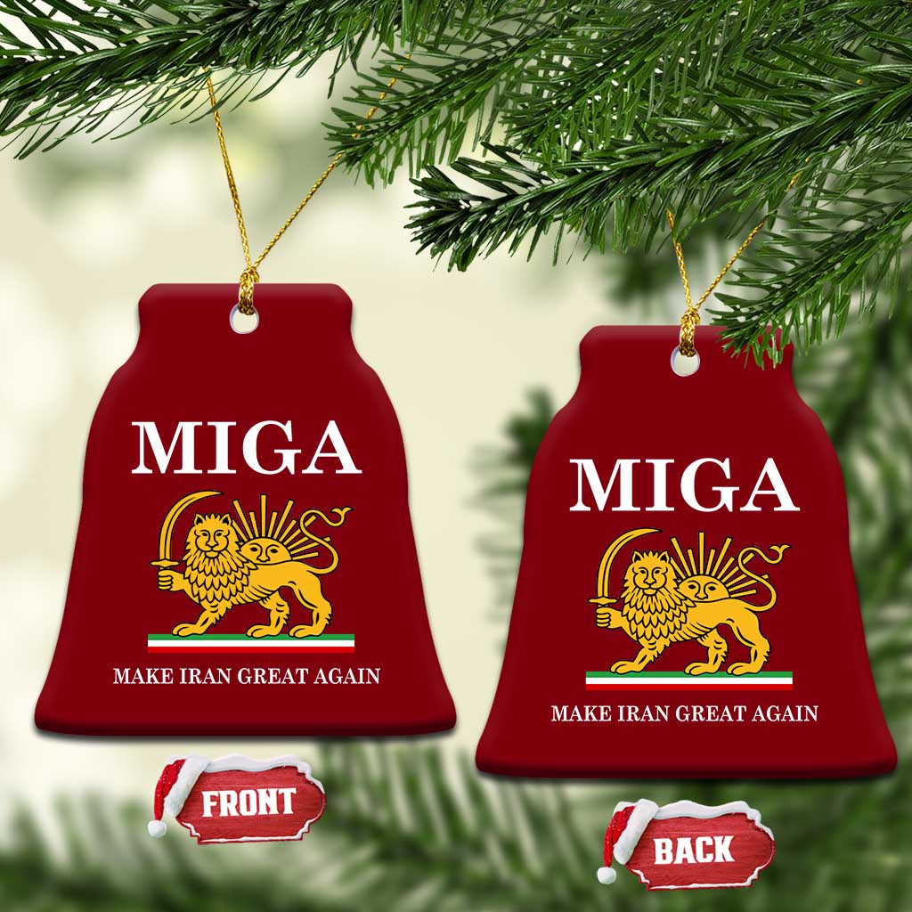 Make Iran Great Again Patriotic MIGA Ceramic Ornament Lion and Sun Iranian Revolution Freedom Supporters TS02 Print Your Wear