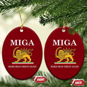 Make Iran Great Again Patriotic MIGA Ceramic Ornament Lion and Sun Iranian Revolution Freedom Supporters TS02 Print Your Wear