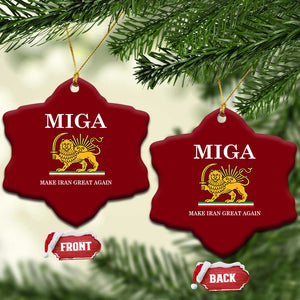 Make Iran Great Again Patriotic MIGA Ceramic Ornament Lion and Sun Iranian Revolution Freedom Supporters TS02 Print Your Wear