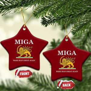 Make Iran Great Again Patriotic MIGA Ceramic Ornament Lion and Sun Iranian Revolution Freedom Supporters TS02 Print Your Wear