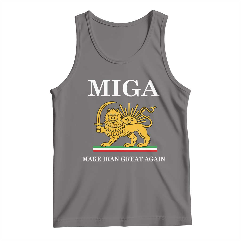 Make Iran Great Again Patriotic MIGA Tank Top Lion and Sun Iranian Revolution Freedom Supporters TS02 Deep Heather Print Your Wear
