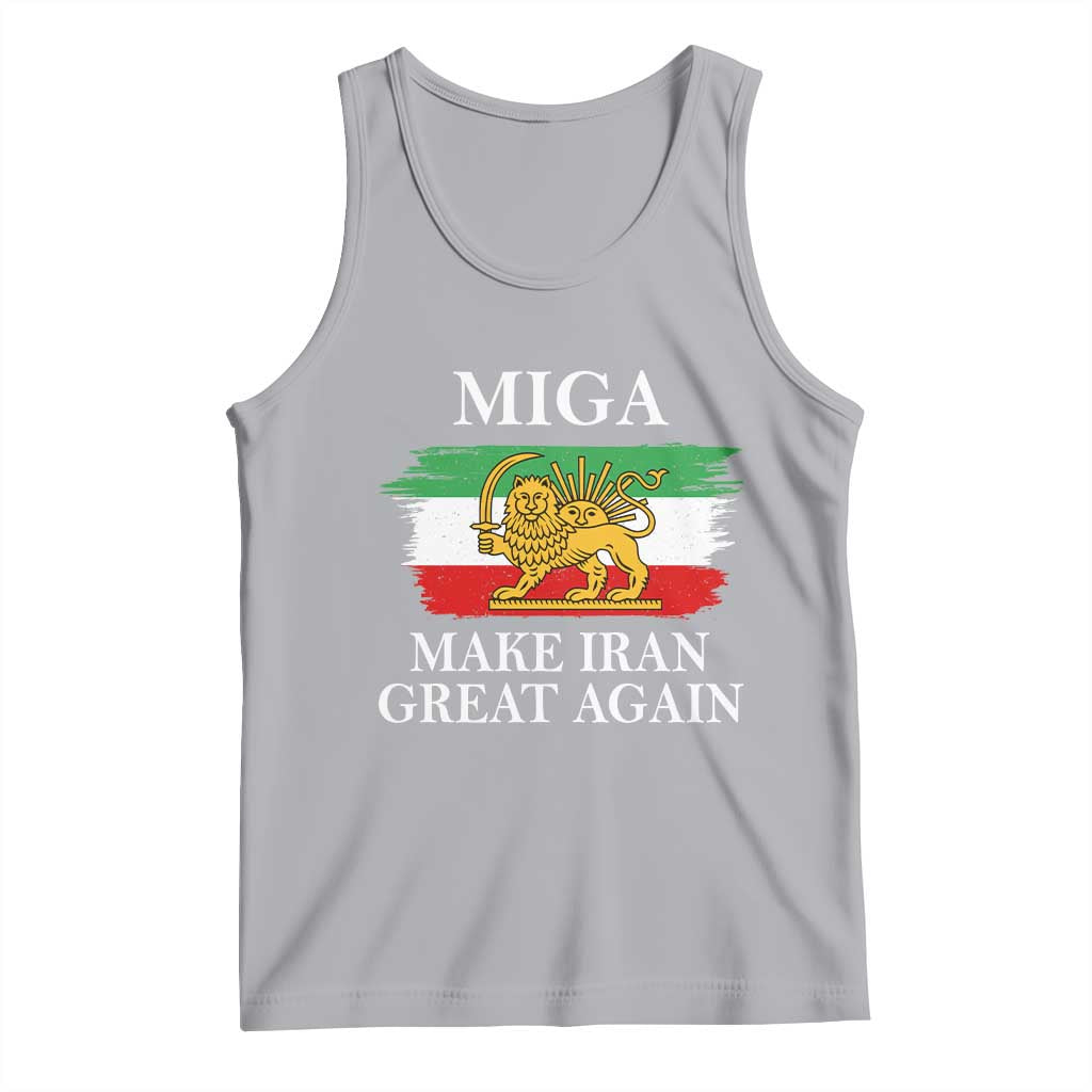 Make Iran Great Again Patriotic MIGA Tank Top Lion and Sun Flag Iranian Revolution TS02 Athletic Heather Print Your Wear