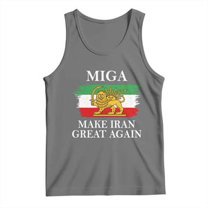 Make Iran Great Again Patriotic MIGA Tank Top Lion and Sun Flag Iranian Revolution TS02 Black Heather Print Your Wear