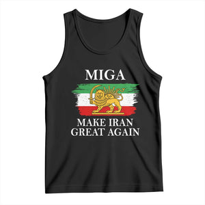 Make Iran Great Again Patriotic MIGA Tank Top Lion and Sun Flag Iranian Revolution TS02 Black Print Your Wear