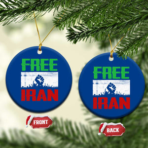 Free Iran Freedom Protest Ceramic Ornament Iranian Flag Raised Fist and Crowd Revolution TS02 1pc Blue Print Your Wear