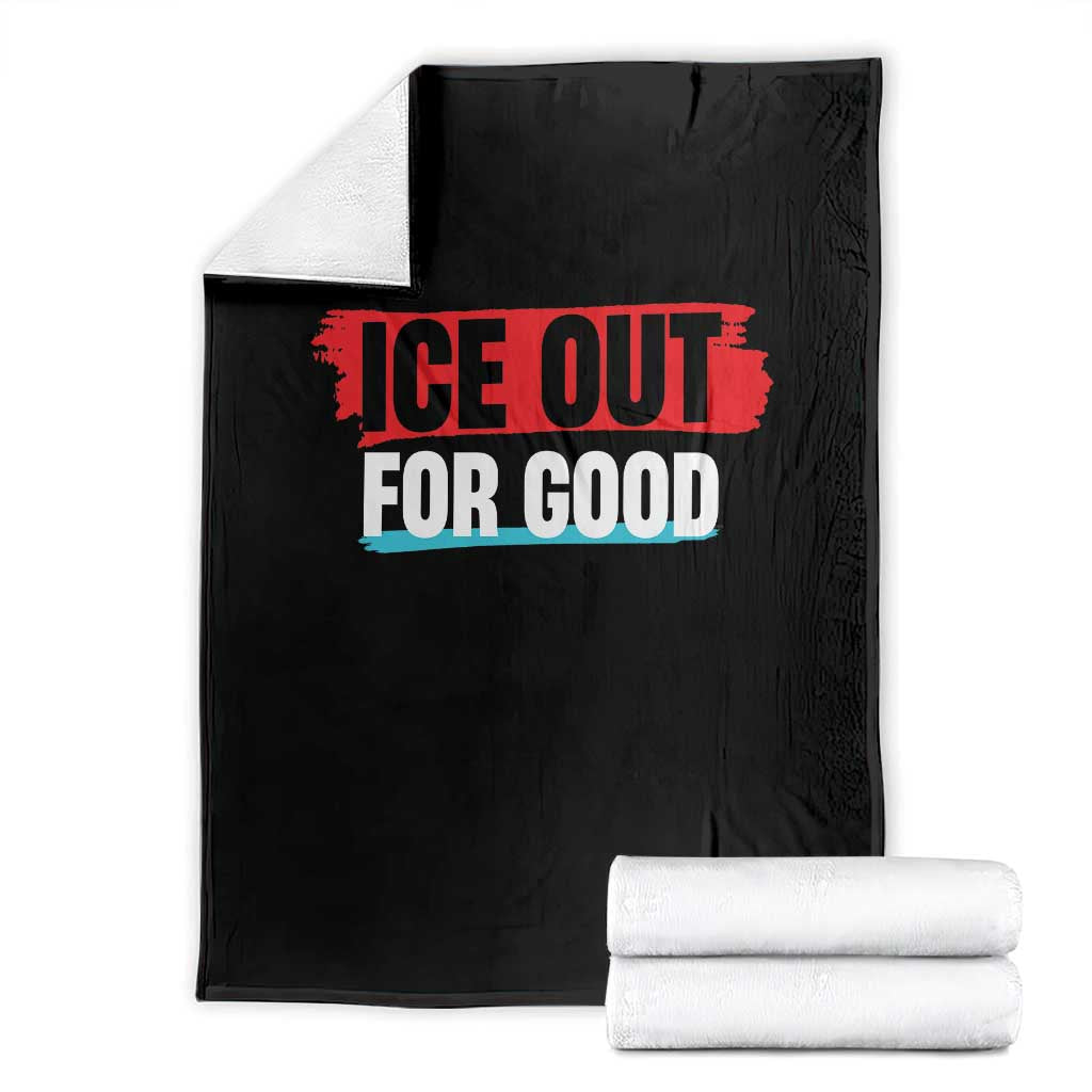 Ice Out For Good Throw Blanket Subtle Against Ice Protest Political Resistance TS02 Black Print Your Wear