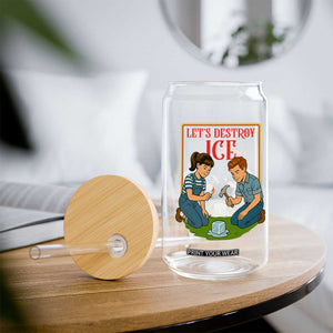 Let’s Destroy ICE Glass Can Retro Parody Protest with Satirical Childhood Graphic TS02 Print Your Wear