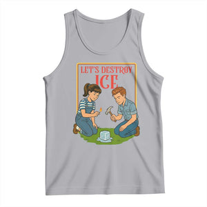 Let’s Destroy ICE Tank Top Retro Parody Protest with Satirical Childhood Graphic TS02 Athletic Heather Print Your Wear