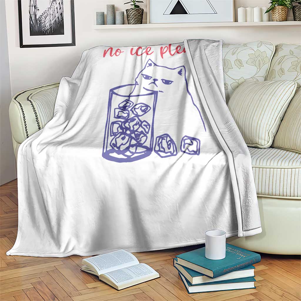 No Ice Please Funny Cat Meme Throw Blanket Subtle Against Ice Protest Political Resistance TS02 Print Your Wear