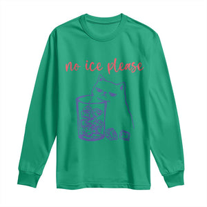 No Ice Please Funny Cat Meme Long Sleeve Shirt Subtle Against Ice Protest Political Resistance TS02 Irish Green Print Your Wear