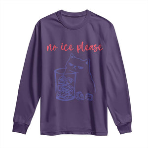 No Ice Please Funny Cat Meme Long Sleeve Shirt Subtle Against Ice Protest Political Resistance TS02 Purple Print Your Wear