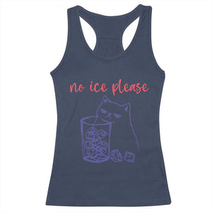 No Ice Please Funny Cat Meme Racerback Tank Top Subtle Against Ice Protest Political Resistance TS02 Navy Print Your Wear
