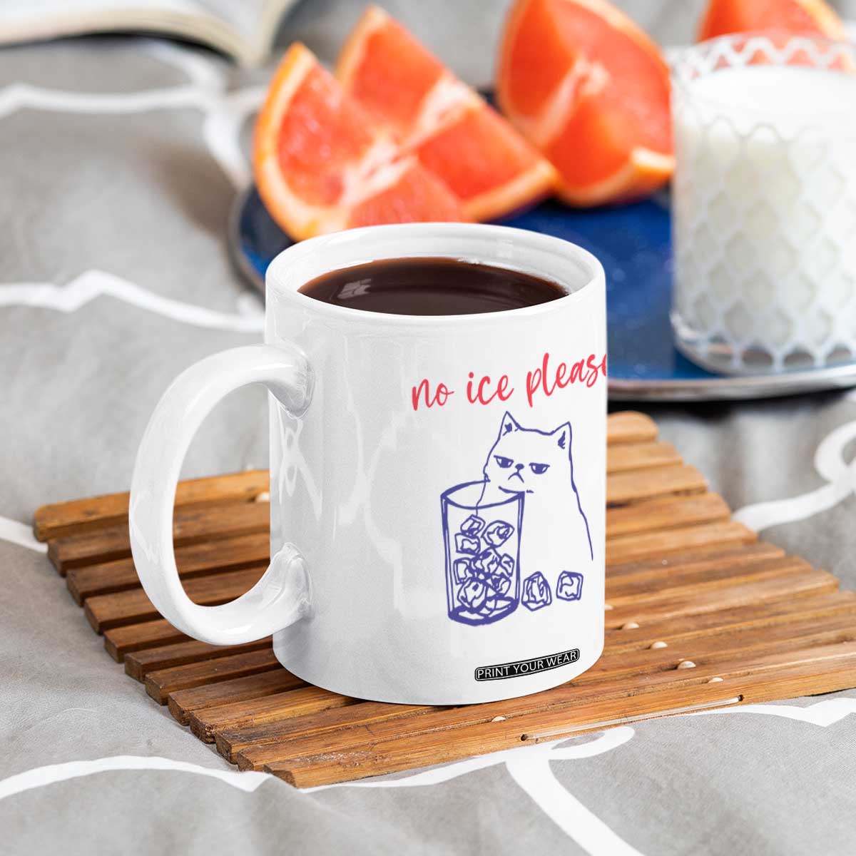 No Ice Please Funny Cat Meme Coffee Mug Subtle Against Ice Protest Political Resistance TS02 Print Your Wear