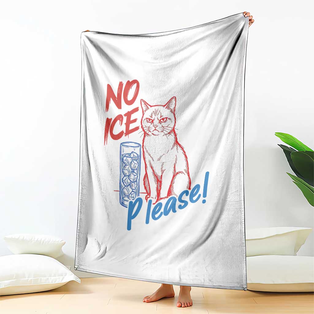 No Ice Please Angry Cat Graphic Throw Blanket Subtle Against Ice Protest Political Resistance TS02 Print Your Wear