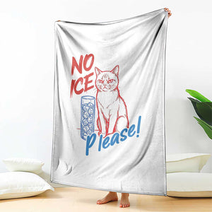 No Ice Please Angry Cat Graphic Throw Blanket Subtle Against Ice Protest Political Resistance TS02 Print Your Wear