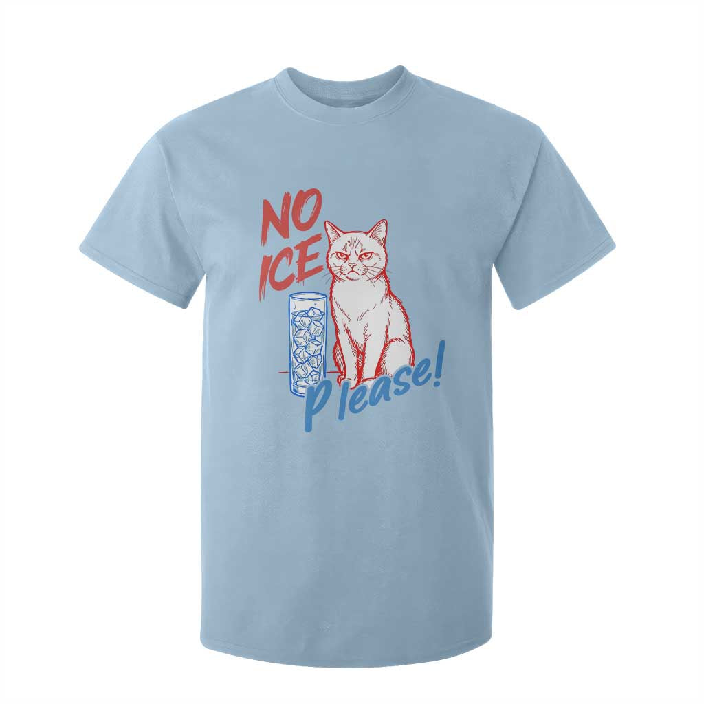 No Ice Please Angry Cat Graphic T Shirt For Kid Subtle Against Ice Protest Political Resistance TS02 Light Blue Print Your Wear
