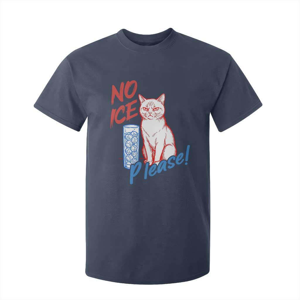 No Ice Please Angry Cat Graphic T Shirt For Kid Subtle Against Ice Protest Political Resistance TS02 Navy Print Your Wear