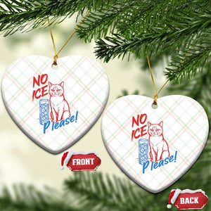 No Ice Please Angry Cat Graphic Ceramic Ornament Subtle Against Ice Protest Political Resistance TS02 Print Your Wear