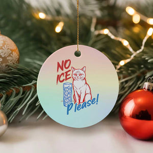 No Ice Please Angry Cat Graphic Ceramic Ornament Subtle Against Ice Protest Political Resistance TS02 1pc Pastel Print Your Wear