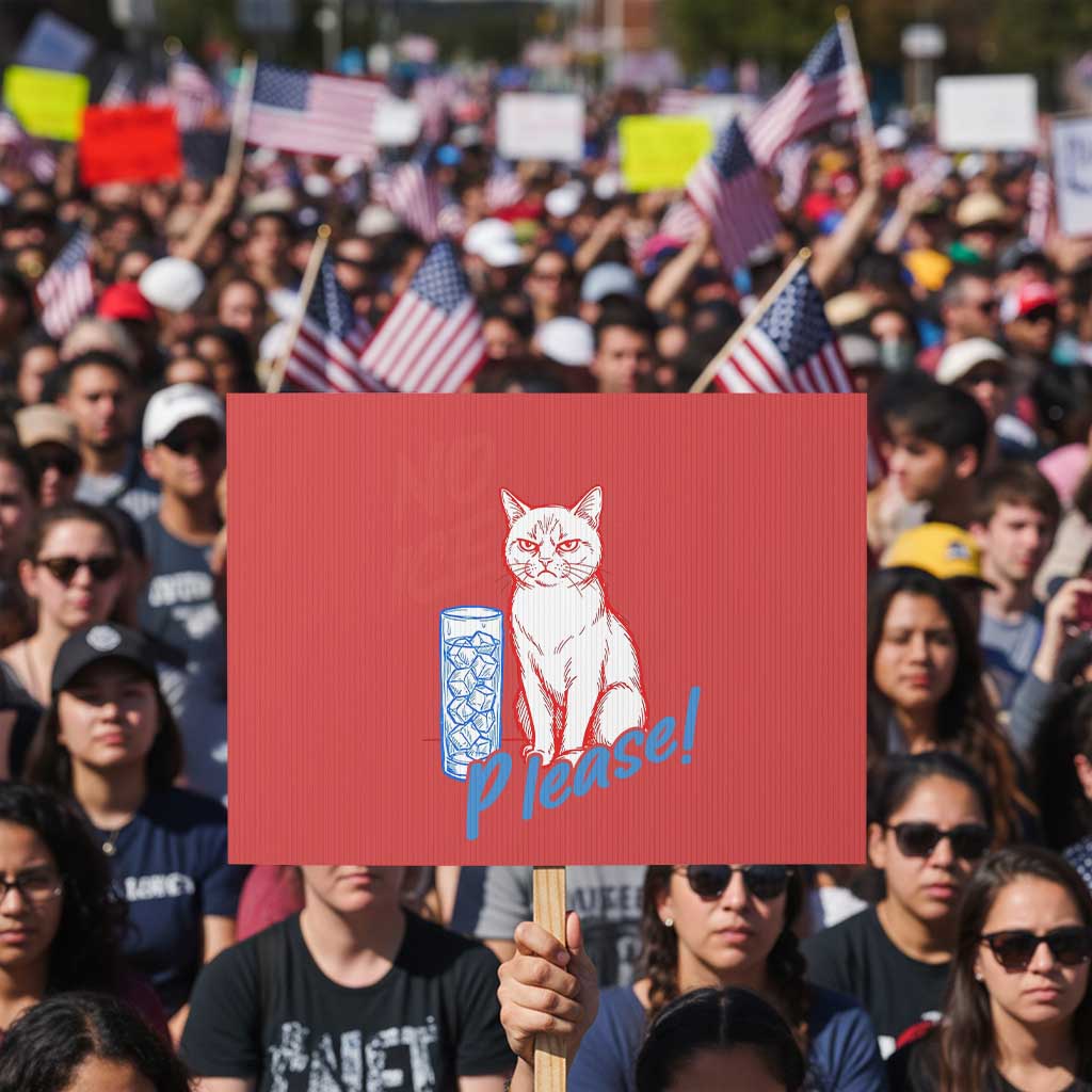 No Ice Please Angry Cat Graphic Protest Sign Subtle Against Ice Protest Political Resistance TS02 Horizontal 18