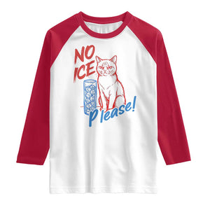No Ice Please Angry Cat Graphic Raglan Shirt Subtle Against Ice Protest Political Resistance TS02 White Red Print Your Wear
