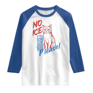 No Ice Please Angry Cat Graphic Raglan Shirt Subtle Against Ice Protest Political Resistance TS02 White Royal Print Your Wear