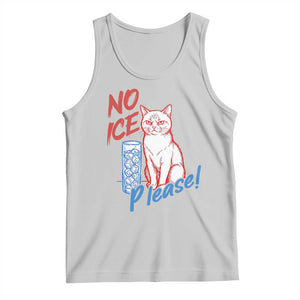 No Ice Please Angry Cat Graphic Tank Top Subtle Against Ice Protest Political Resistance TS02 Ash Print Your Wear