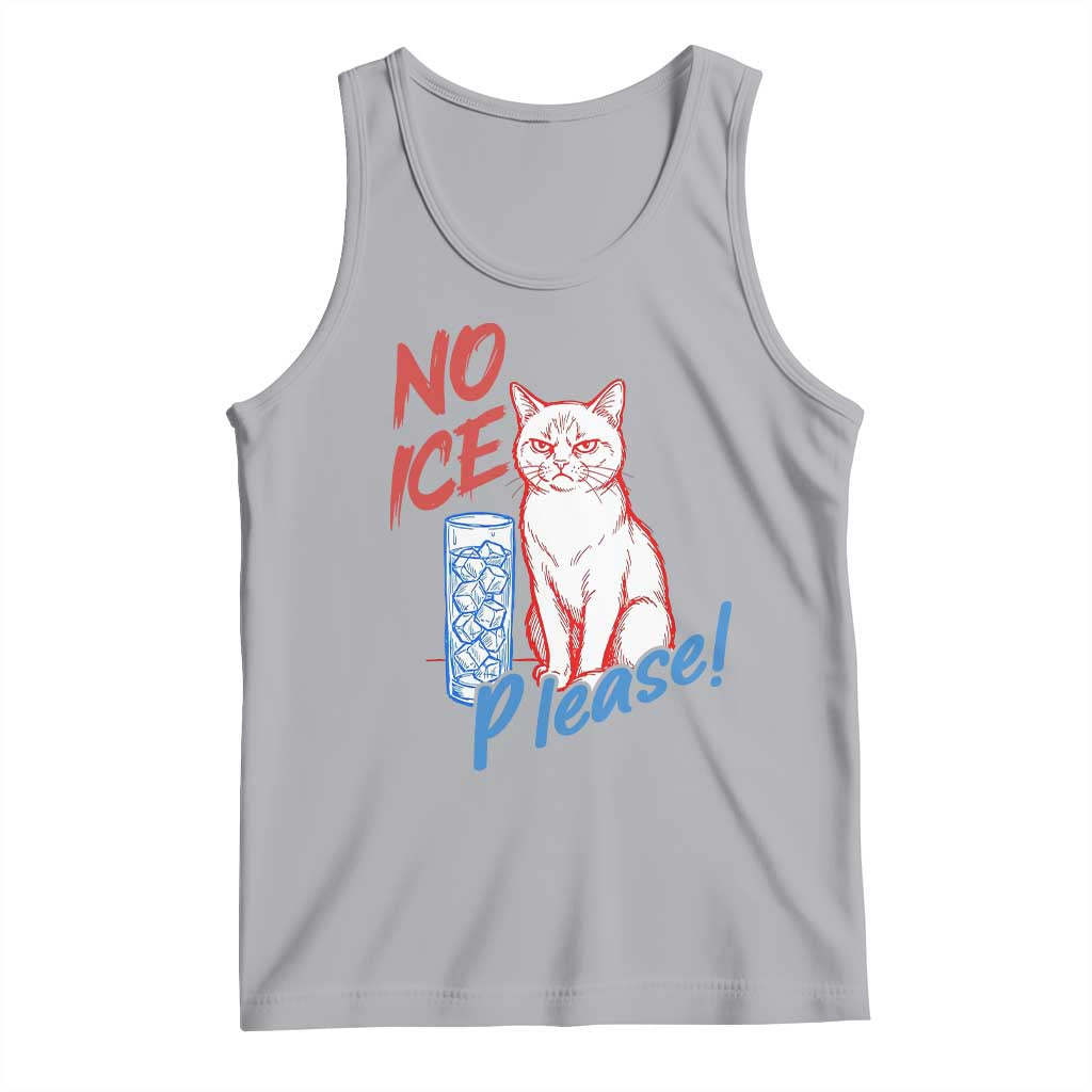 No Ice Please Angry Cat Graphic Tank Top Subtle Against Ice Protest Political Resistance TS02 Athletic Heather Print Your Wear