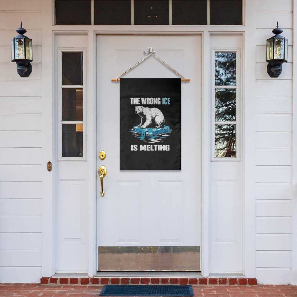The Wrong Ice is Melting Polar Bear Garden Flag Against Ice Environmental Activist Protest TS02 Print Your Wear