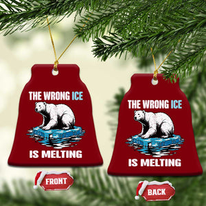 The Wrong Ice is Melting Polar Bear Ceramic Ornament Against Ice Environmental Activist Protest TS02 Print Your Wear