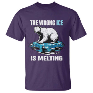 The Wrong Ice is Melting Polar Bear T Shirt Against Ice Environmental Activist Protest TS02 Purple Print Your Wear