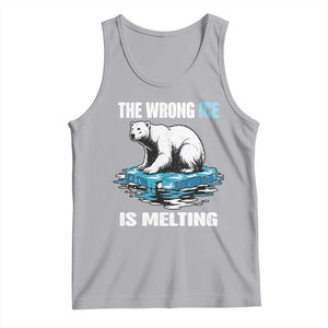 The Wrong Ice is Melting Polar Bear Tank Top Against Ice Environmental Activist Protest TS02 Athletic Heather Print Your Wear