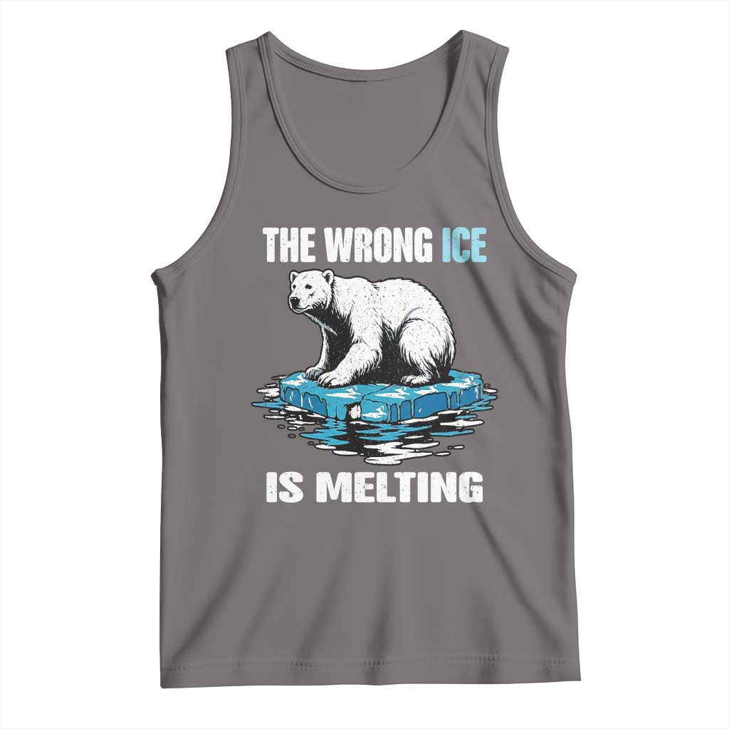 The Wrong Ice is Melting Polar Bear Tank Top Against Ice Environmental Activist Protest TS02 Deep Heather Print Your Wear