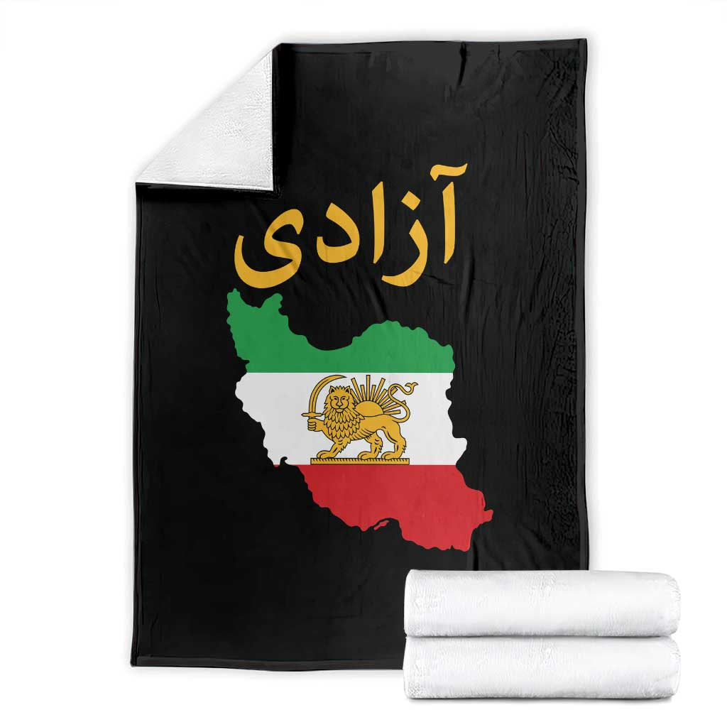 Freedom Iran Sun and Lion Flag Throw Blanket Free Iranian Revolution 2026 TS02 Black Print Your Wear